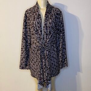 NYCC Women's Brown and White Open Front Sweater Cardigan Size 18/20W